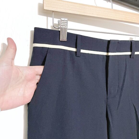 VINCE Navy Tuxedo Side Stripe Dress Pants women's size 6 Trousers Wool - Picture 2 of 8